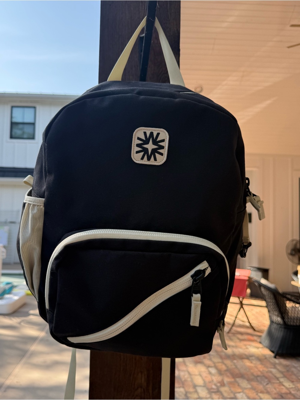 Walker Family Goods Tiny Tommy Backpack in Black & Cream.